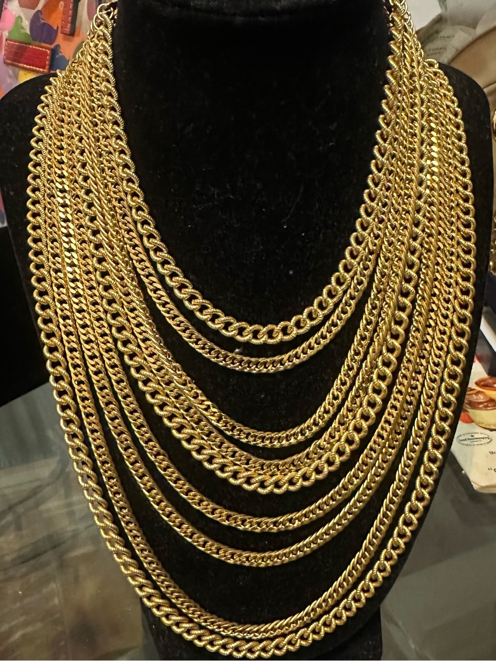 Vintage Gold Multi-Strand Chain Necklace - Women Jewelry